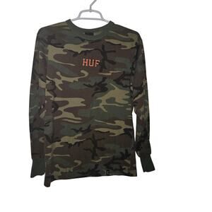 HUF Camo Rose Long Sleeve Graphic Tee Men’s Medium Slim Fit